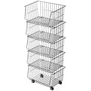 Vegetable basket kitchen rack floor-standing multi-layer fruit and vegetable storage supplies corner mobile snack trolley