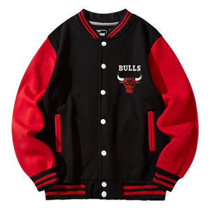
Embroidered American basketball uniform Bulls jacket cotton jacket spring and autumn men's couple youth baseball uniform men