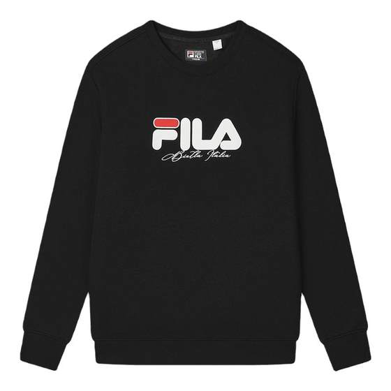 
FILA couple pullover sweatshirt for winter men and women casual relaxed feeling plus velvet warm knitted long-sleeved top