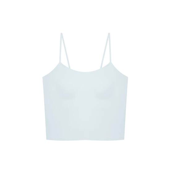 
Ubras one-line collar camisole tube top with breast pad Xia Bing silk top with bra thin underwear t-shirt for women