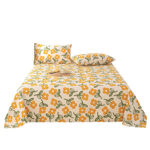 Thickened old coarse cloth bed sheet single piece linen cotton linen non-pure cotton full cotton dormitory single student bed sheet three-piece set