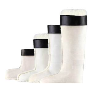 [Add velvet warm] Winter rain shoe cover men's high tube cold -proof inner biliary rain boots lined with cotton jacket water shoes cotton socks
