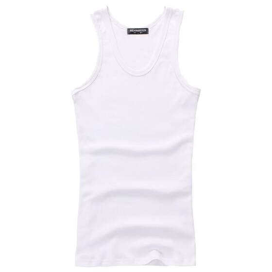 Men's vest two -stranded pure cotton youth two -way two bands two tendons pure white basket white student suspension summer T -shirts
