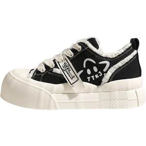 
TTKJ thick-soled shoes, winter velvet women's shoes, small height-increasing warm cotton shoes, casual sports sneakers, canvas shoes