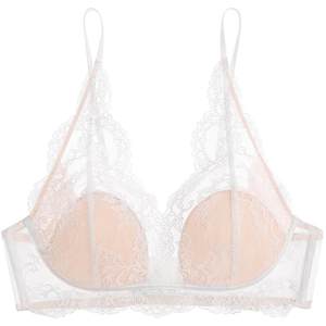 Curious Miss lace French lingerie female beauty back sexy summer thin pure desire bra set white triangle cup small breast