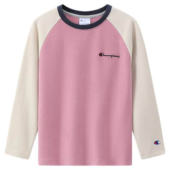 
Champion champion boys and girls spring new anti-static raglan moisture-absorbing and heating German velvet long-sleeved T-shirt