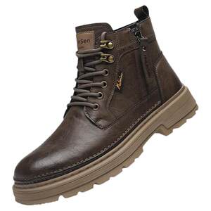 
Mulinsen Martin Boots Men's 2026 Spring Cotton Warm British High Top Men's Shoes Genuine Leather Outdoor Work Boots
