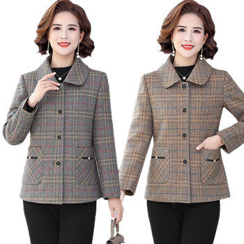 Mom style plaid blazer