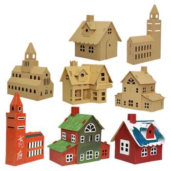 Children's handmade DIY paper house for the festival