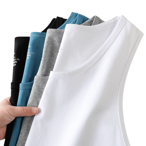 Pure cotton vest men's summer thin net red fitness sports bottoming skirt skirt white inside wearing American sleeveless shoulders