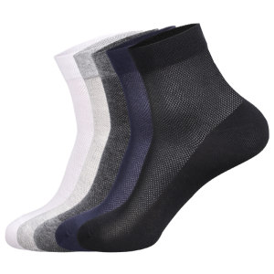 Langsha socks men's summer cotton thin net eye breathable, sweat, sweat, anti -deodorant, anti -deodorized whole cotton summer men's short socks
