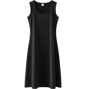 The fate of the year wine red sleeveless dress spring and summer littrics cotton cotton A -shaped large -size camisole vest long skirt female