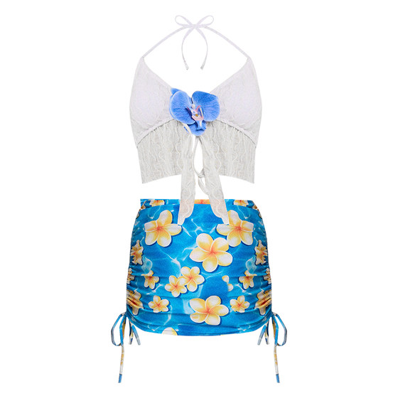 
Dolez swimsuit women's 2025 new high-end seaside vacation three-piece set, beautiful split pure lust sexy swimsuit