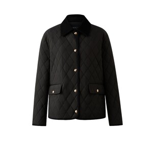 
[Three-proof + Hollow Warmth] PRICH Fashionable Corduroy Spliced Lapel Diamond Cotton Clothes for Winter Women