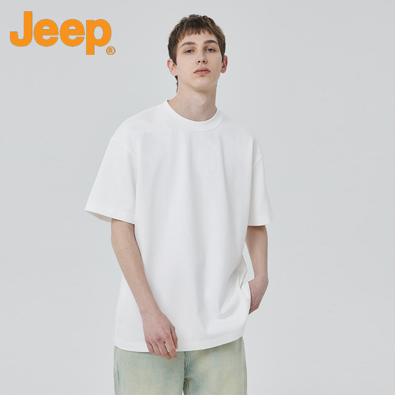 Jeep 吉普 2026春款 男女同款240g重磅纯棉短袖T恤衫  券后29.9元包邮