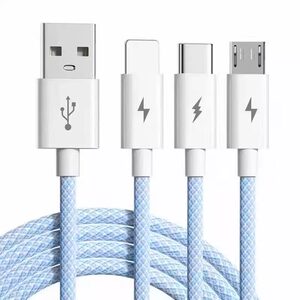 
120w three-in-one data cable charger one tow three braided car multi-head suitable for Apple Android Huawei P60 mobile phone tablet tc three-head multi-function power bank cable interface flash charging length