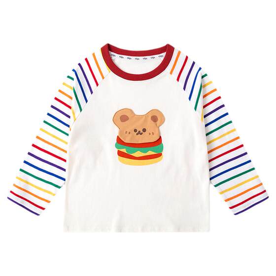 
[100% cotton] Dudujia boys pure cotton T-shirt spring children's long-sleeved tops girls bottoming spring clothing children's clothing
