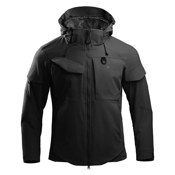 
Longya II Tiancang Functional Hooded Work Jacket Men's Spring and Autumn Outdoor Commuting Multi-Pocket Jacket Black
