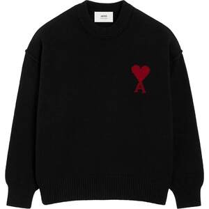 
[Bonded Warehouse] AMI Couple Model 2026 New Spring Pure Wool Round Neck Sweater Love Warm Sweater for Men