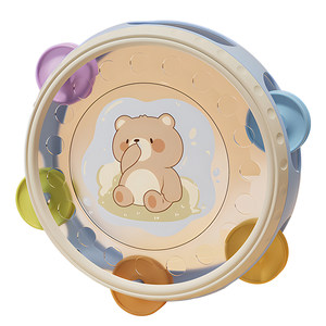 
Hand-pattern baby tambourine baby 0 puzzle 2 early childhood childhood toys 1-3 years old beating percussion instrument hand-crank drum