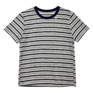 
Skin-friendly and breathable Lyocell cool short-sleeved classic striped shoulder T-shirt for women summer loose thin round neck top