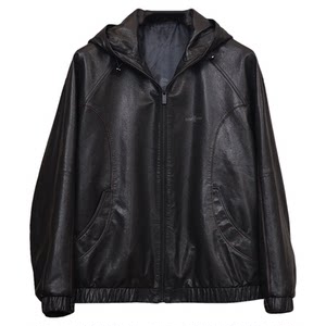 
Imported high-end vegetable-tanned sheepskin autumn leather jacket for men genuine leather casual new hooded leather jacket leather jacket leather jacket