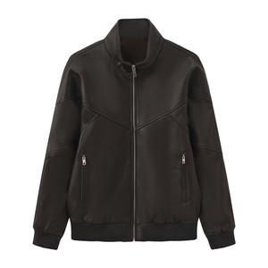 
Niaojia Men's Clothing Store Same Style 2025 Autumn and Winter New Sheep Leather Jacket Stand Collar Leather Jacket B1BDF4F01