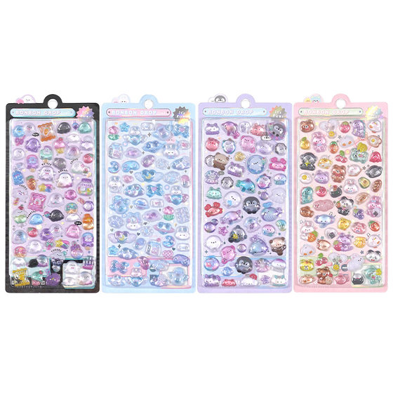 Cartoon 3D three -dimensional relief sticker acrylic diamond children's gemstone sticker toy girl mobile phone case decoration sticker
