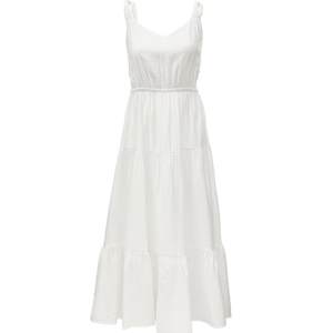 
ONLY2025 summer new style holiday French hollow high-waist suspender skirt white and black long skirt dress