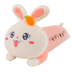 Cute Super Soft Pink Lying Rabbit Pillow Girl Sleeping Plush Toy Rabbit Rag Doll Long Strip Pillow Bed Big