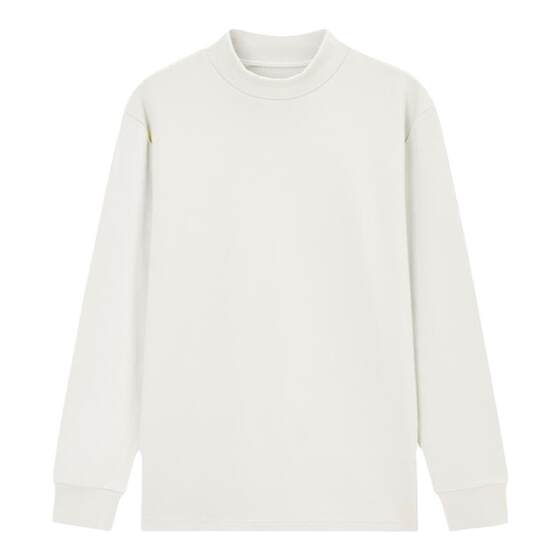 
hansca double-sided brushed 300g half-high collar long-sleeved T-shirt men's spring and autumn high-end warm inner layering shirt