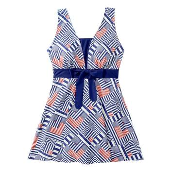 
Mom's body dress swimsuit looks slimming and belly-covering