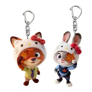 
Crazy Animal Peripheral Cartoon Judy Cute Linkage Nick Couple Acrylic School Bag Keychain Pendant Gift
