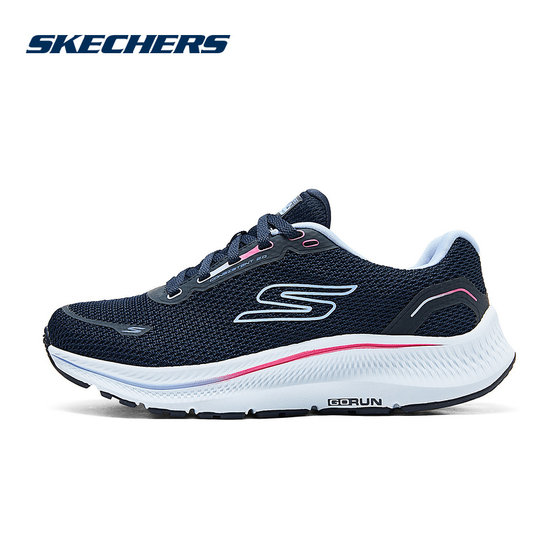 SKECHERS斯凯奇2024秋女舒适厚底缓震网面透气运动鞋 128614-NVBL