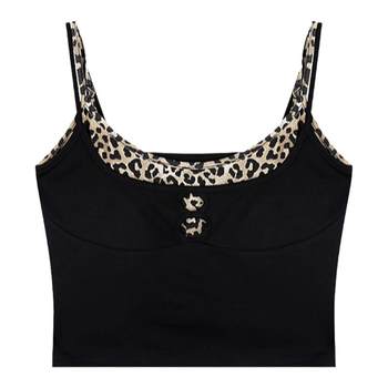 Leopard print splicing IAK sweet and spicy suspender belt