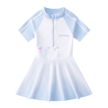 Girls gradient color princess dress one-piece sun protection swimsuit
