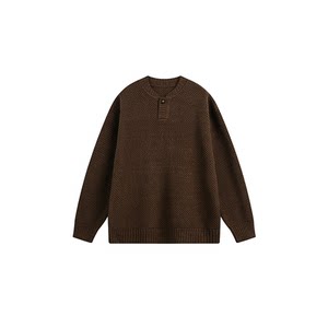 
GOKIGA Miyazaki autumn and winter trendy retro Henry collar sweater men's casual loose pullover sweater 2603