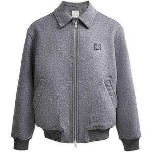 
SEASON HIGH co-branded BSQ pattern embroidery fashionable versatile pointed collar woolen coat for men spring