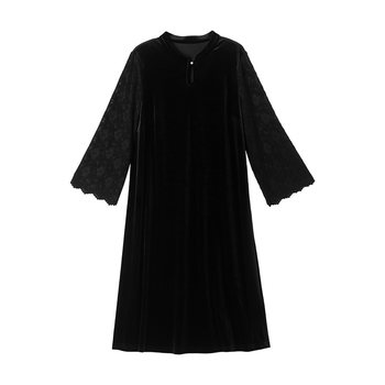 Beautiful Inn acetate velvet blend patchwork lace skirt