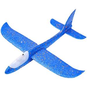 Children's luminous hand-thrown airplane toy internet celebrity foam airplane large outdoor assembled gyro model flying realistic