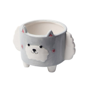 
Animal ceramic flower pot, cute corgi cartoon decoration, original personality, succulent, pastoral style, indoor simple decoration