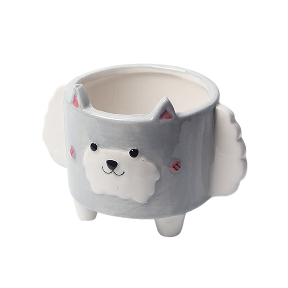 
Animal ceramic flower pot, cute corgi cartoon decoration, original personality, succulent, pastoral style, indoor simple decoration