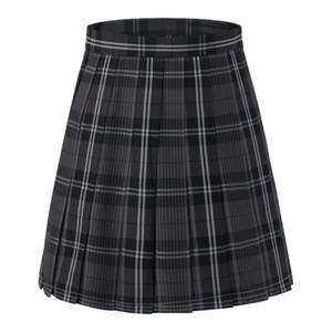 
Huaqianzhu original jackdaw plaid skirt jk uniform school supply sense a-line pleated skirt gray and black plaid versatile jk skirt