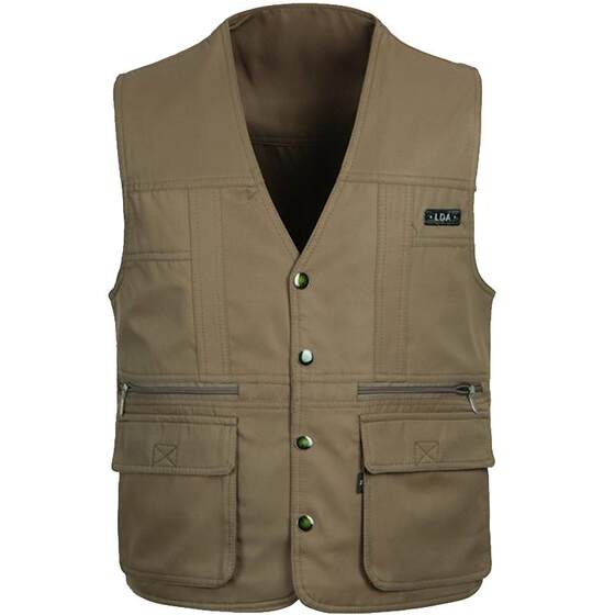 Men's dad pretending to be a horsepable horse clip in the middle of the elderly in the spring and autumn thin pocket pocket volunteers vest vest