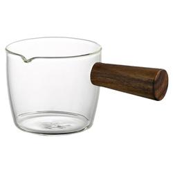 Mili Style Espresso Cup Wooden Handle Glass Small Milk Cup Sauce Cup Mini Milk Jug Shot Extraction Cup