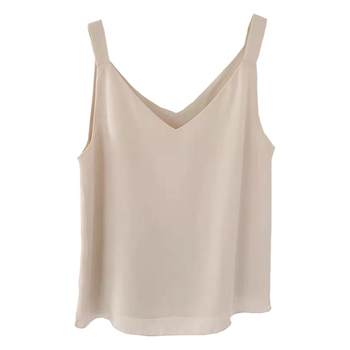 Chiffon sleeveless suspender suit with top
