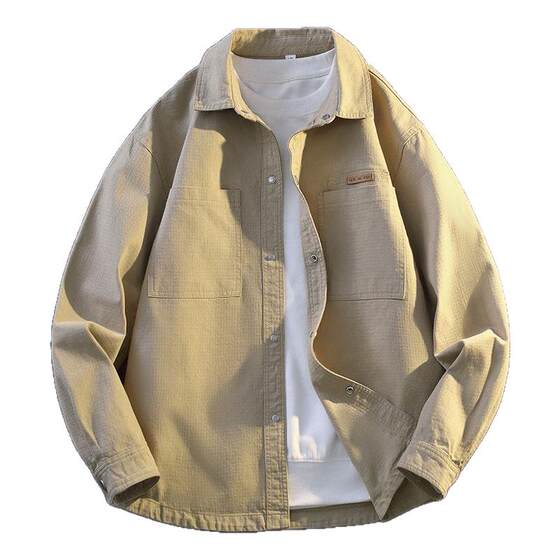 
Woodpecker 2026 new spring and autumn long-sleeved lining jacket men's loose versatile workwear thin casual jacket top