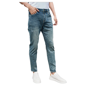 
Ancient shark blue trendy jeans for men, versatile, breathable and durable, cat claw pattern slim trousers 2026 spring new style