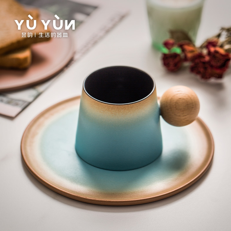 陶瓷咖啡杯套装创意下午茶杯子高颜值拿铁杯家用马克杯小精致水杯