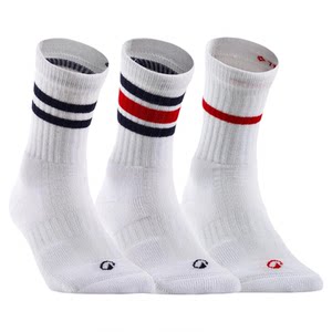 Decathlon socks sports socks high-cut cotton socks breathable badminton skipping rope men and women winter socks 3 pairs CSR5